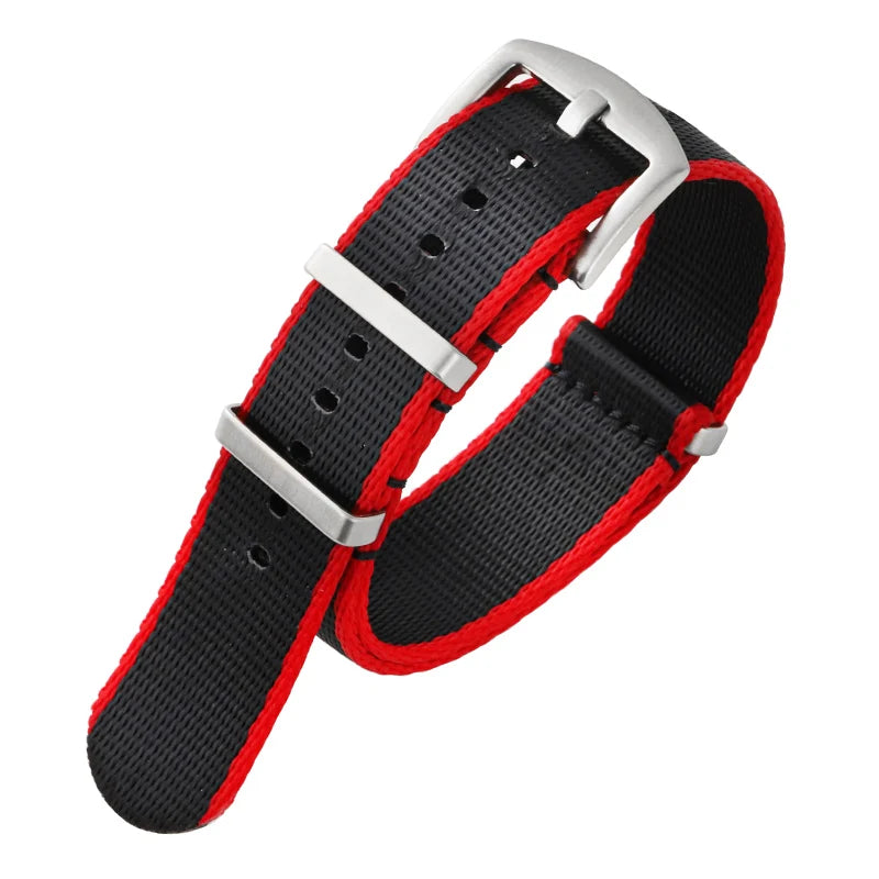 Premium Soft Nylon Universal 007 Replacement Watch Band Viva Timepiece A20. Red black 22mm  - 1005002460521364-A20. Red black-22mm