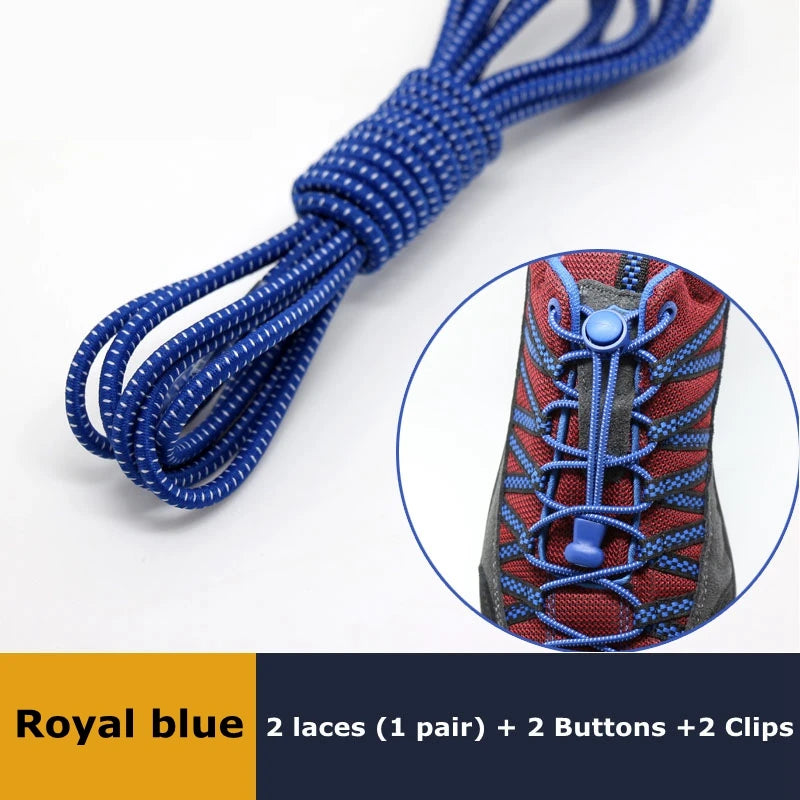 SMATLELF Quick Lace No Tie Shoelaces – 23 Colors Viva Timepiece Royal blue 100cm  - 33019515033-Royal blue-100cm-CHINA