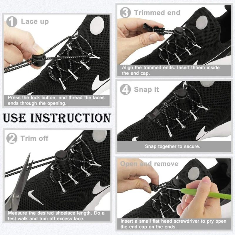 SMATLELF Quick Lace No Tie Shoelaces – 23 Colors Viva Timepiece    - 