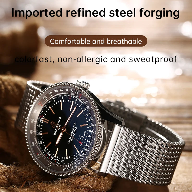 Milanese Woven 316L Stainless Steel Replacement Watch Strap For Rolex Omega IWC Breitling