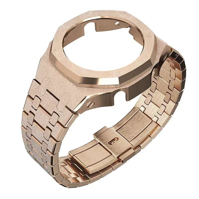 Casio G-Shock Frosted 8 Screws Mod Kit for GM2100 Metal Cases Steel-rose gold GM-2100 Casioak Cases - Viva Timepiece