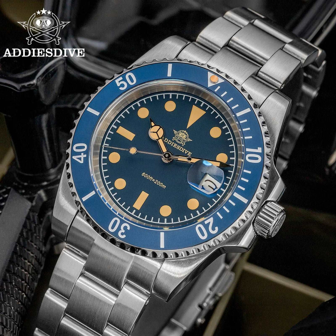 Addiesdive Retro Submariner Ceramic Bezel Quartz Diving 200m Luminous 41mm Watches - ADDIESDIVE