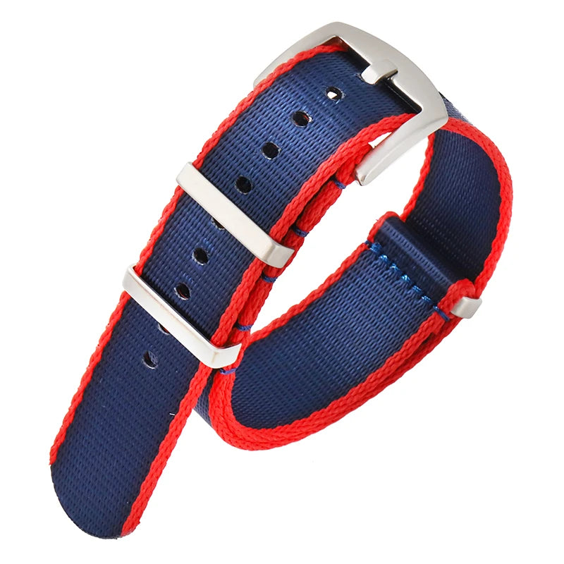 Premium Soft Nylon Universal 007 Replacement Watch Band Viva Timepiece A7. Red blue 22mm  - 1005002460521364-A7. Red blue-22mm