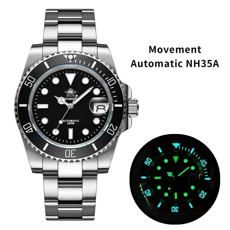 Addiesdive Submariner Homage Watches 200m Diving Super Luminous Watches - Addiesdive