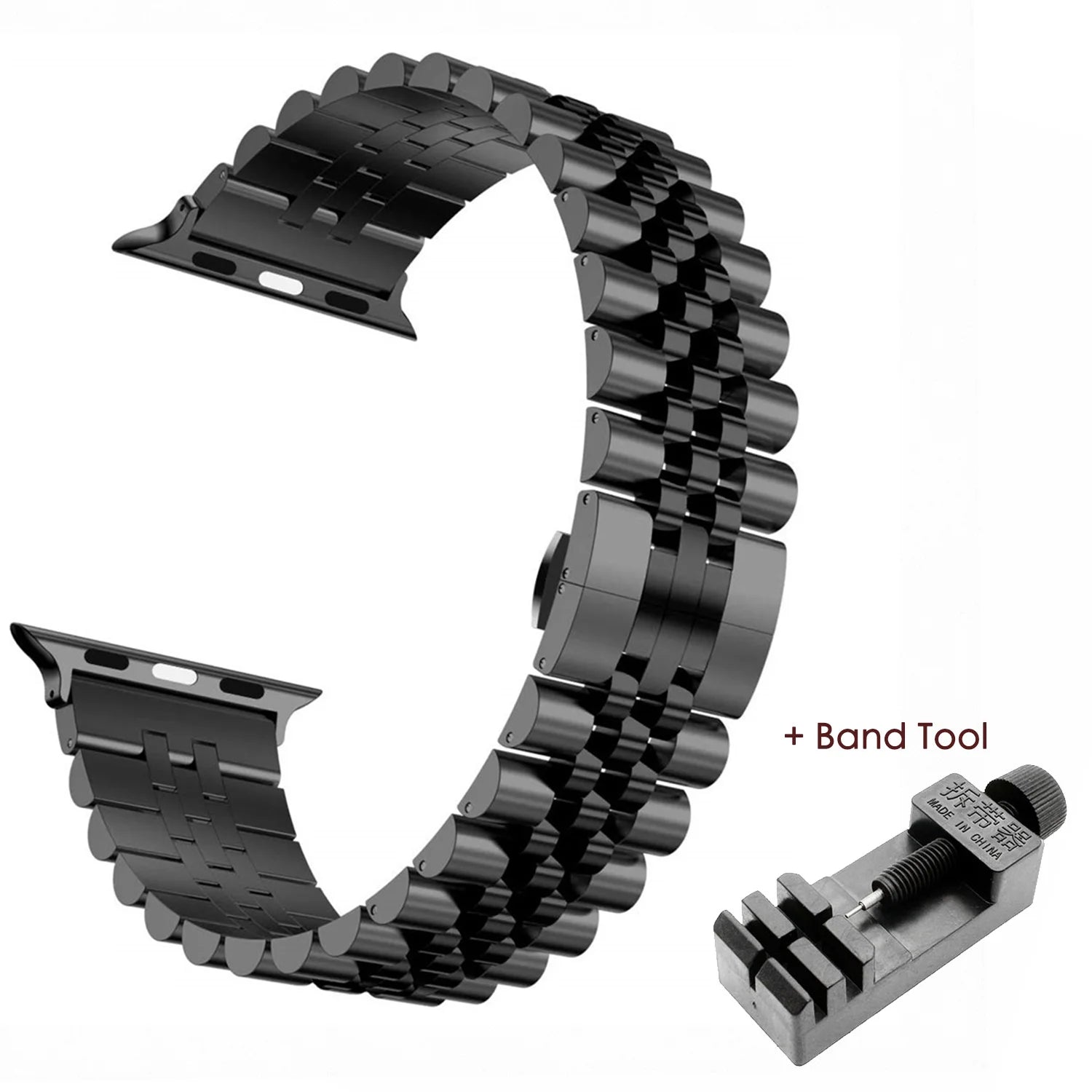 RRX Jubilee Replacement Steel Bracelet Apple Watch Bands Viva Timepiece Black Tool 42mm 44mm 45mm  49MM  - 1005001645201199-Black Tool-42mm 44mm 45mm  49MM-CHINA