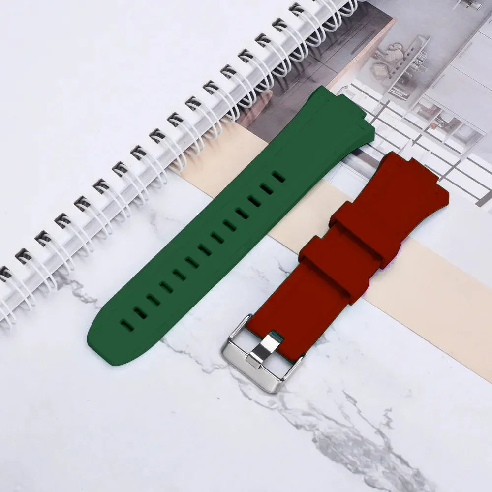 Replacement Rubber Strap Band For Submariner Apple watch Mod Kit Set Red Green - VivaStraps | Viva Timepiece