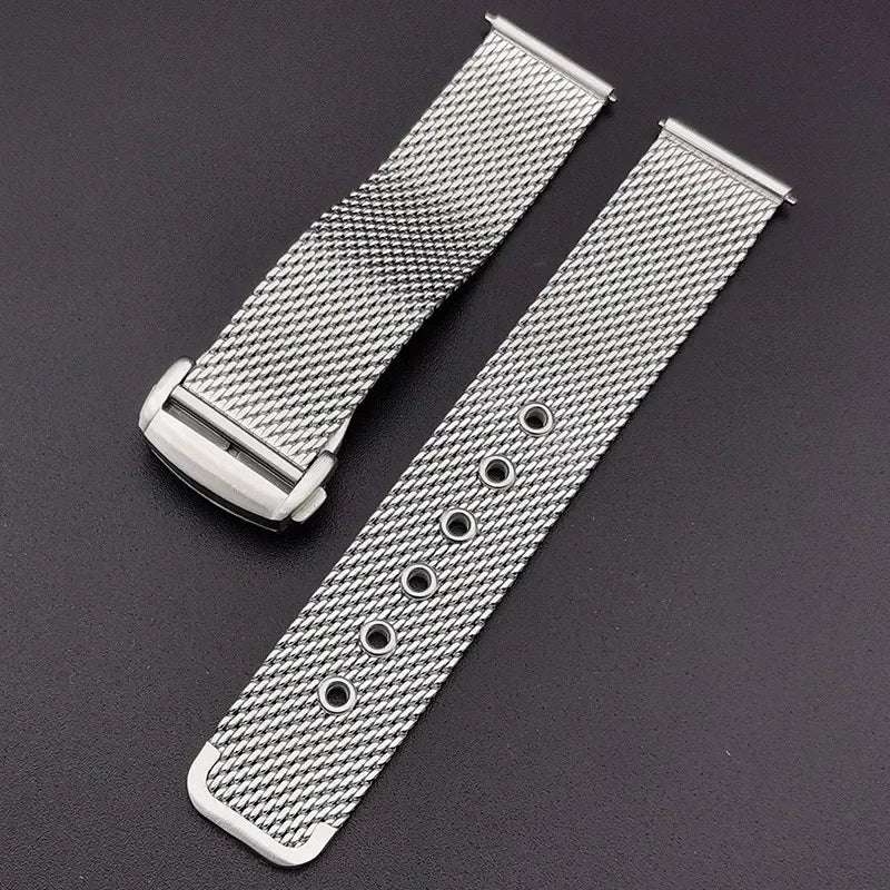 Mesh Stainless Steel Replacement Strap for Omega 007 Seamaster Diver 300 Silver - VivaStraps | Viva Timepiece