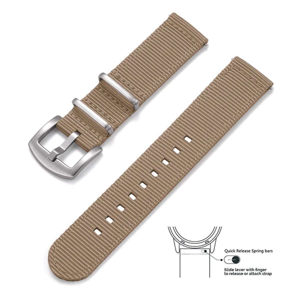 High-Quality Quick Release Nylon Replacement Watch Strap Bracelet Viva Timepiece khaki 18mm  - 1005006849833225-khaki-18mm