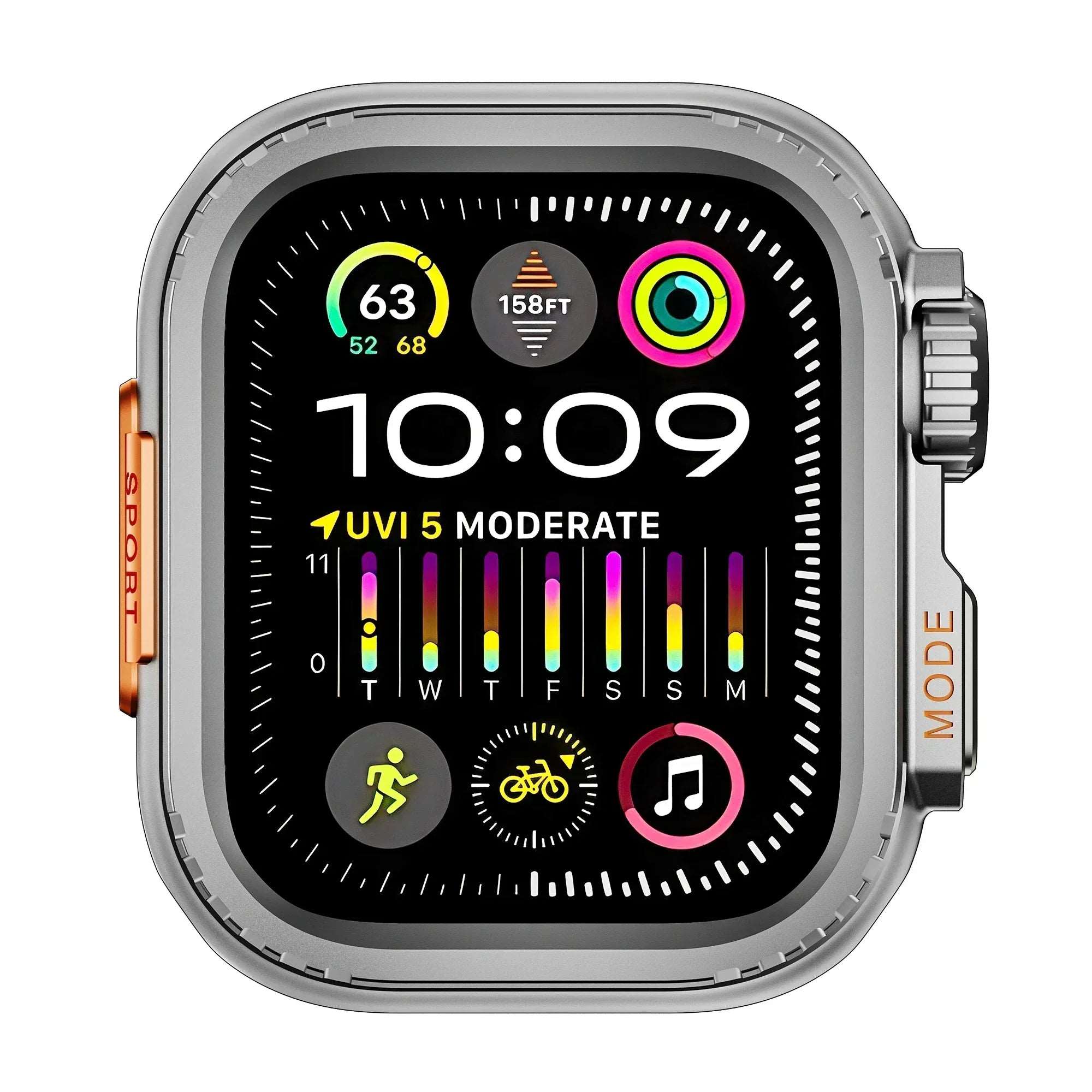 Rugged Metal Cover for Apple Watch 10 & Ultra Series Protective Stylish Case Grey - Viva Timepiece | Viva Timepiece