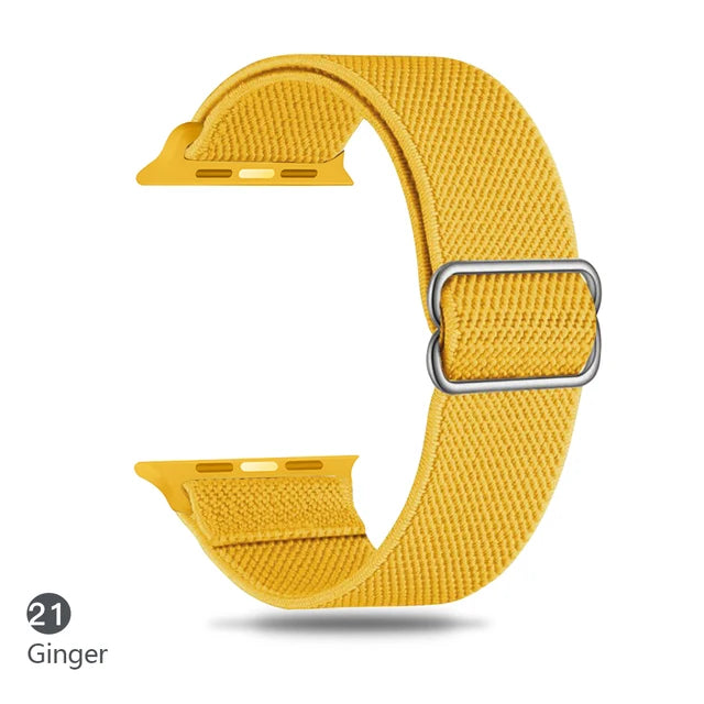 Scrunchie Adjustable Elastic Nylon Apple Watch Bands For All Series ginger - VivaStraps | Viva Timepiece