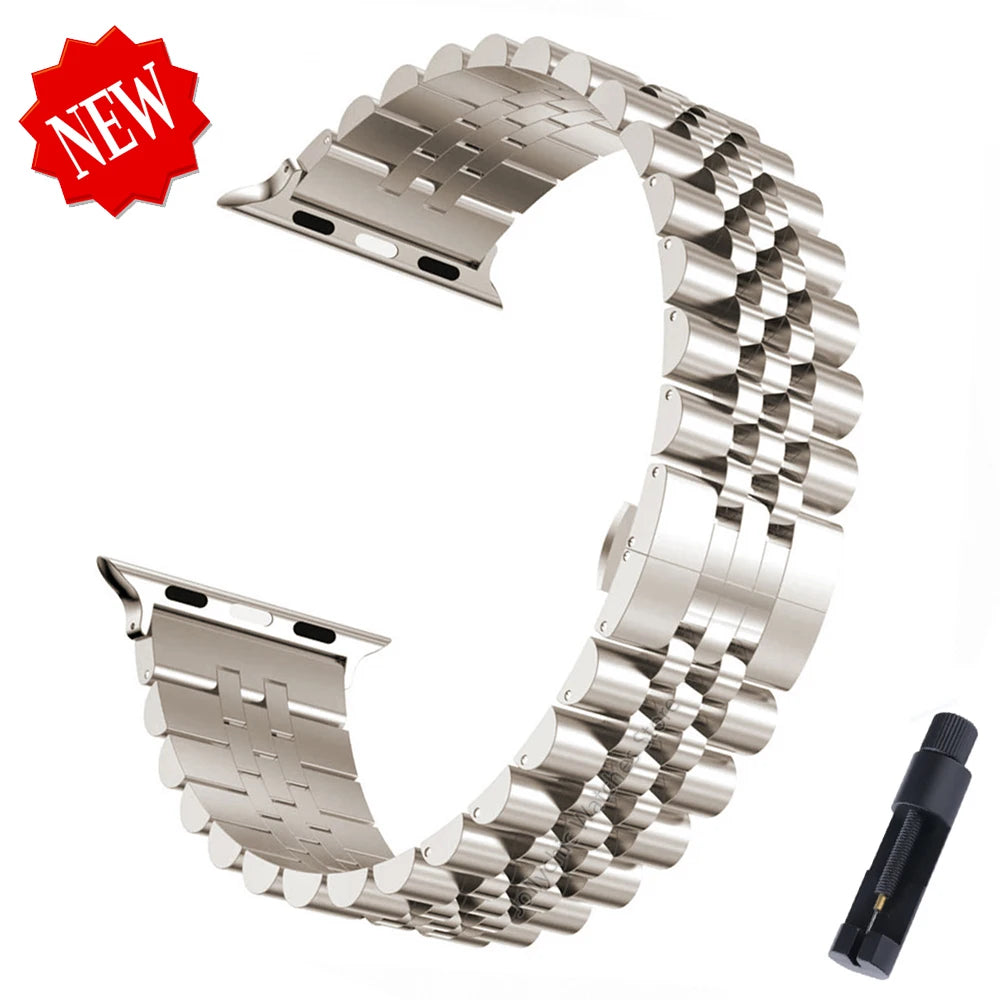 RRX Jubilee Replacement Steel Bracelet Apple Watch Bands Viva Timepiece starlight Tool 42mm 44mm 45mm  49MM  - 1005001645201199-starlight Tool-42mm 44mm 45mm  49MM-CHINA