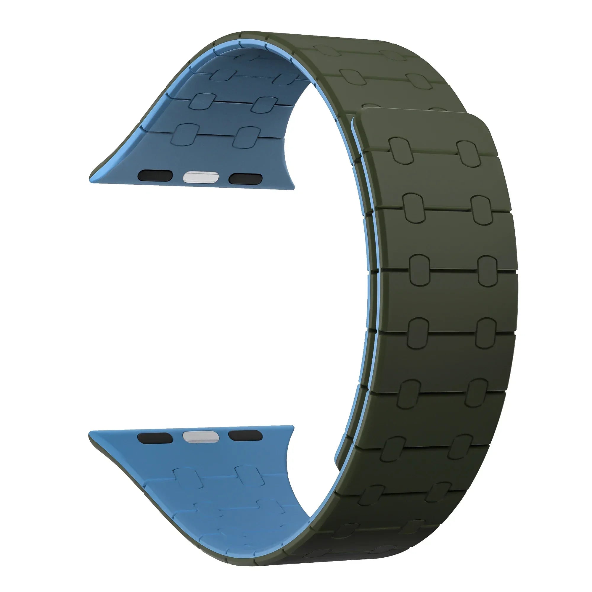 Magnetic Silicone Loop Bracelet for Apple Watch Green Deep blue - Viva Timepiece | Viva Timepiece