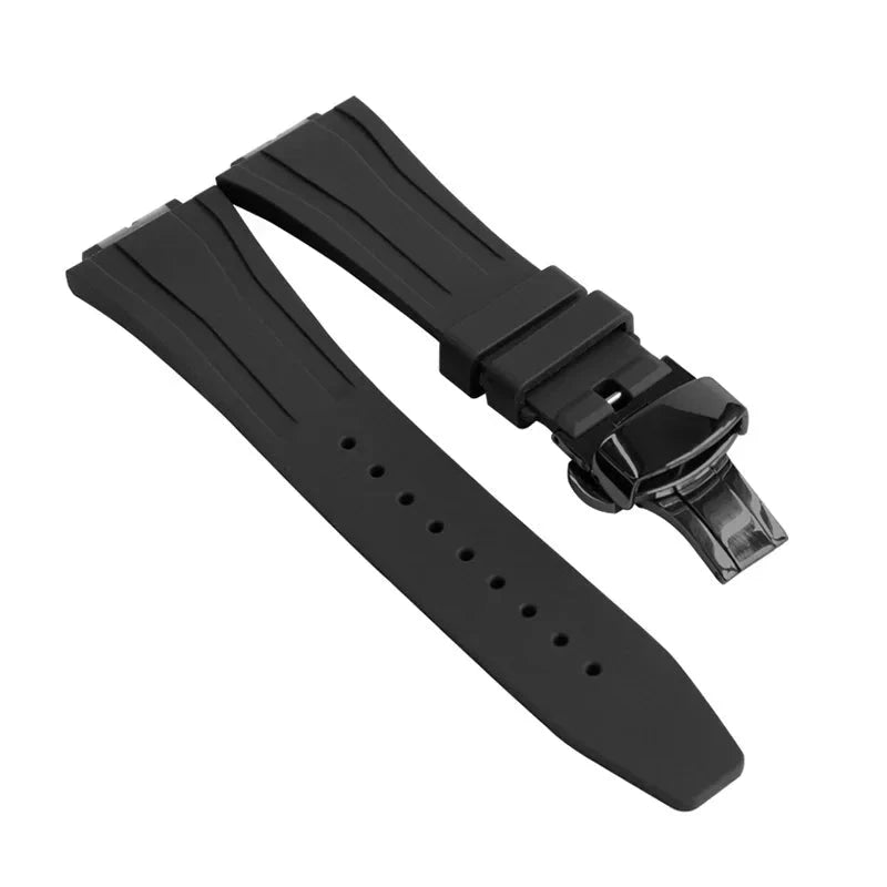 Replacement Fluorine Rubber Strap Butterfly Clasp for Casio G-Shock GA-2100 GM-2100 GA-2110 GM-5600 Viva Timepiece Black-Black-Butterfly Clasp GA-2100  - 1005005656984317-Black-Black-02-GA-2100-CHINA