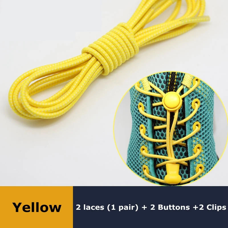 SMATLELF Quick Lace No Tie Shoelaces – 23 Colors Viva Timepiece Yellow 100cm  - 33019515033-Yellow-100cm-CHINA