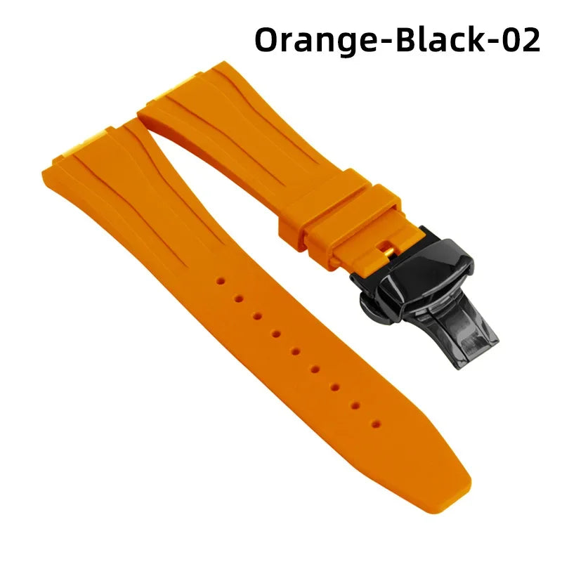 Replacement Fluorine Rubber Strap Butterfly Clasp for Casio G-Shock GA-2100 GM-2100 GA-2110 GM-5600 Viva Timepiece Orange-Black-Butterfly Clasp GA-2100  - 1005005656984317-Orange-Black-02-GA-2100-CHINA