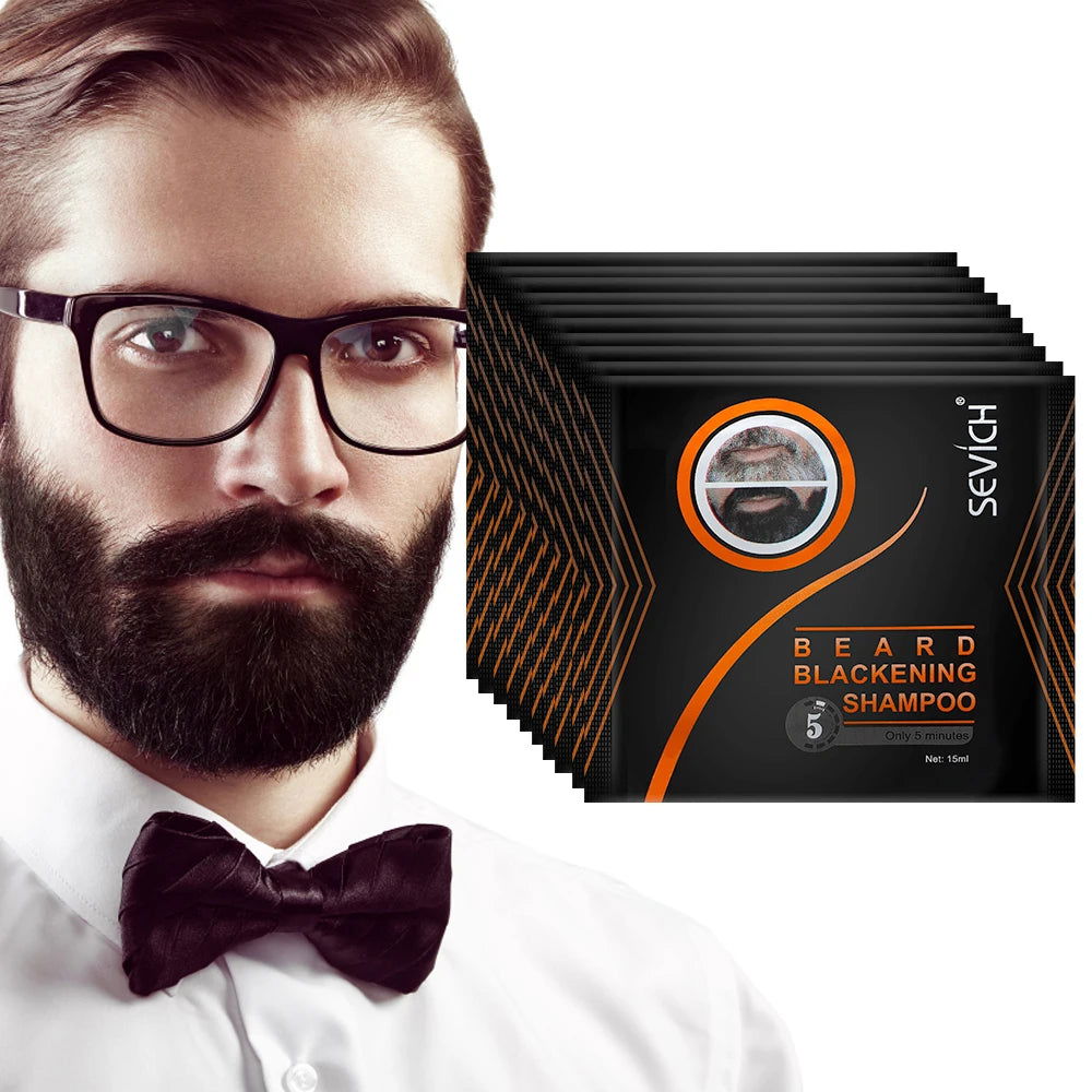 Sevich Instant Black Beard Dye Shampoo – Natural Beard Coloring for Men - Viva Timepiece -  - 