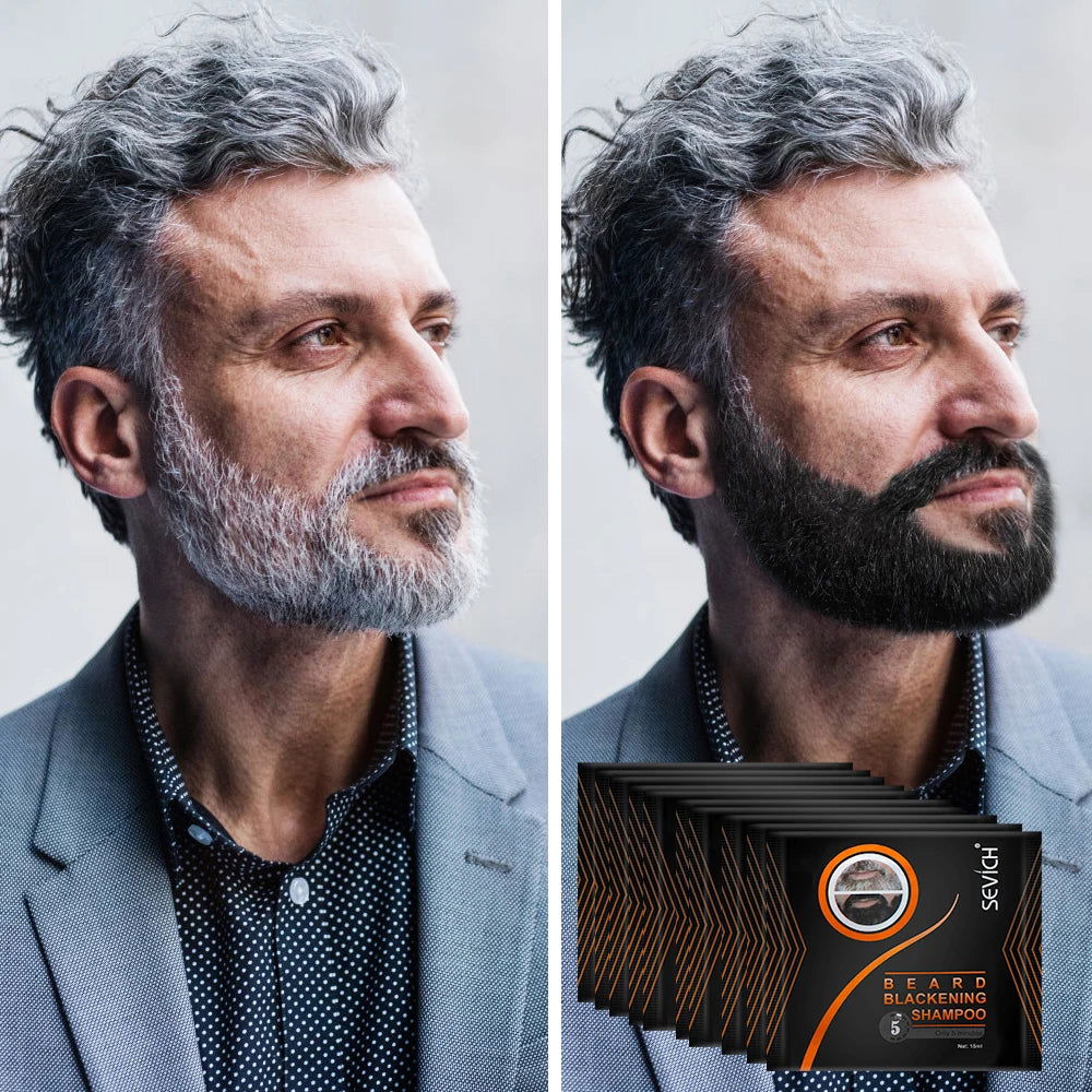 Sevich Instant Black Beard Dye Shampoo – Natural Beard Coloring for Men - Viva Timepiece -  - 