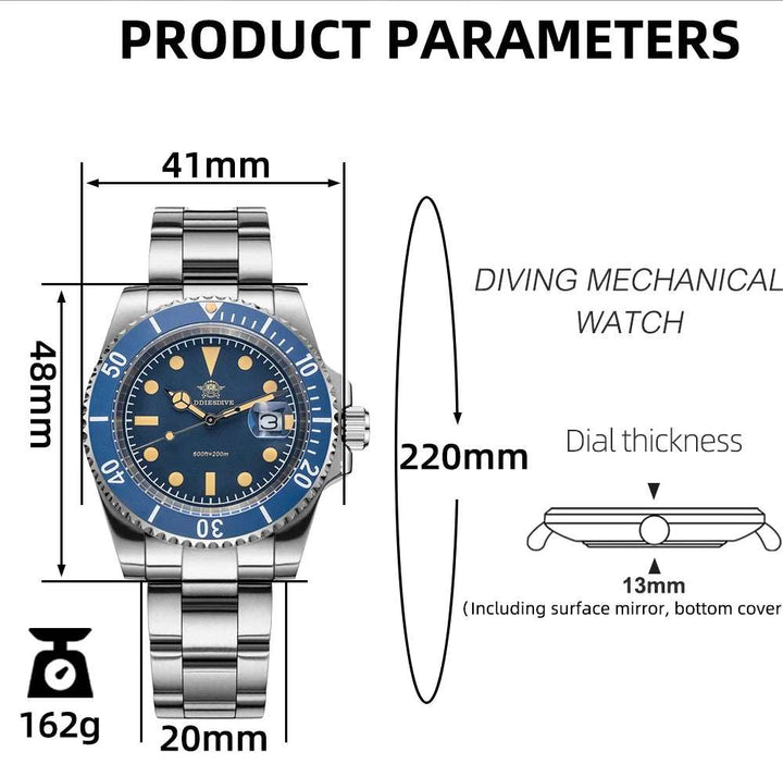 Addiesdive Retro Submariner Ceramic Bezel Quartz Diving 200m Luminous 41mm Watches - ADDIESDIVE