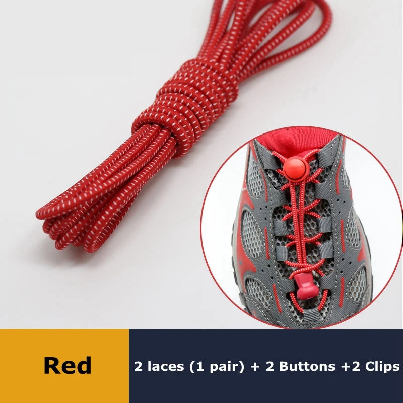 SMATLELF Quick Lace No Tie Shoelaces – 23 Colors Viva Timepiece Red 100cm  - 33019515033-Red-100cm-CHINA