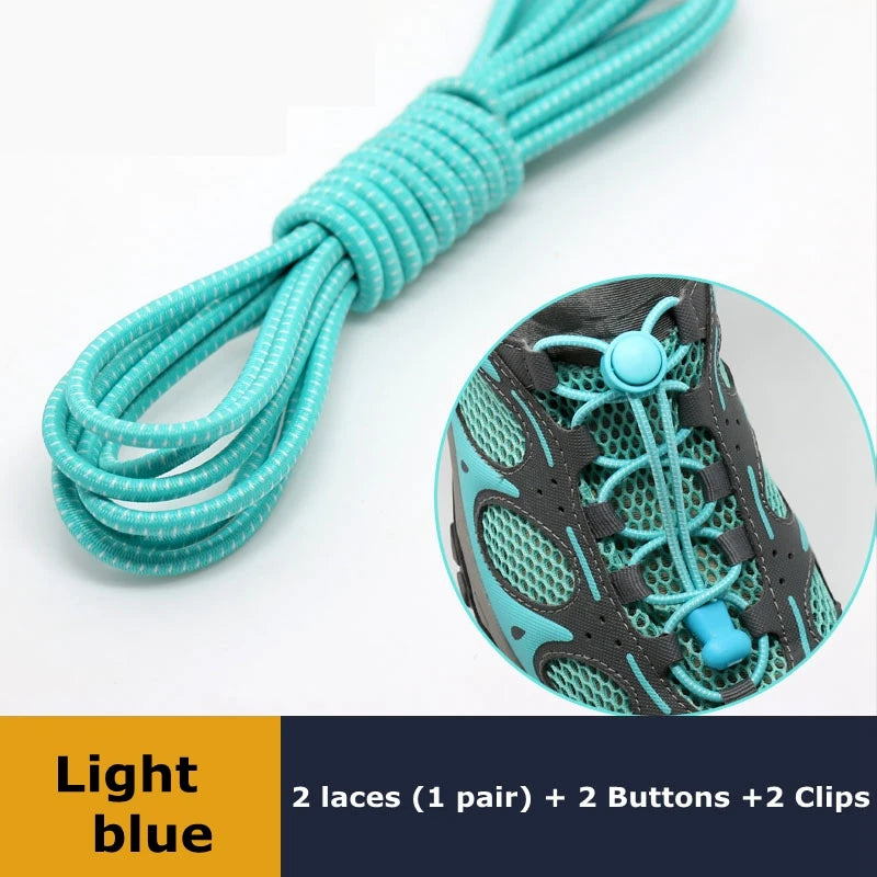 SMATLELF Quick Lace No Tie Shoelaces – 23 Colors Viva Timepiece Light blue 100cm  - 33019515033-Light blue-100cm-CHINA