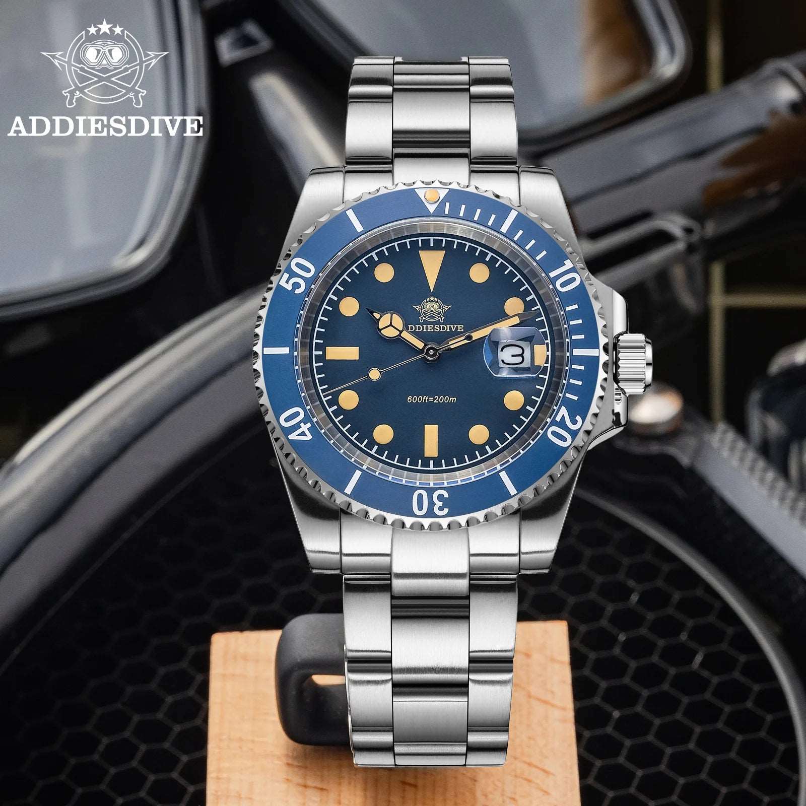 Addiesdive Retro Submariner Ceramic Bezel Quartz Diving 200m Luminous 41mm Watches - ADDIESDIVE