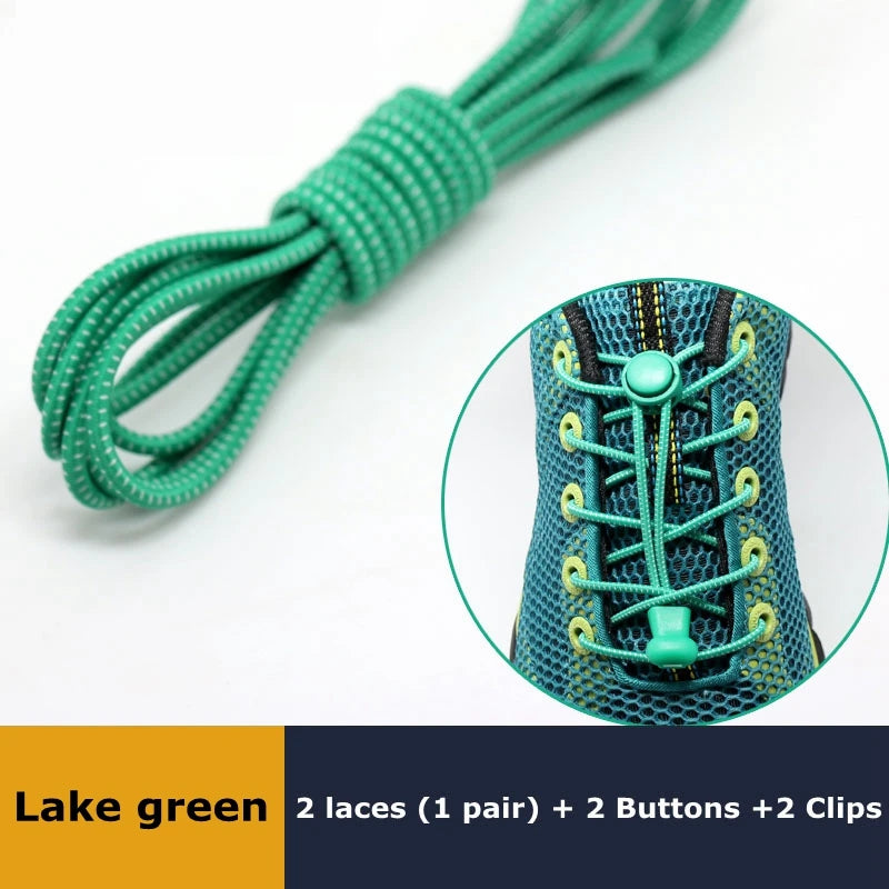 SMATLELF Quick Lace No Tie Shoelaces – 23 Colors Viva Timepiece Lake green 100cm  - 33019515033-Lake green-100cm-CHINA