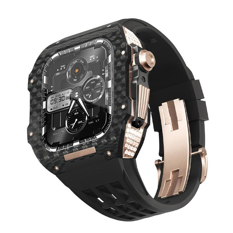 UC4559A Luxury Carbon Fiber CZ Cases for Apple Watch - Viva Timepiece -  - 