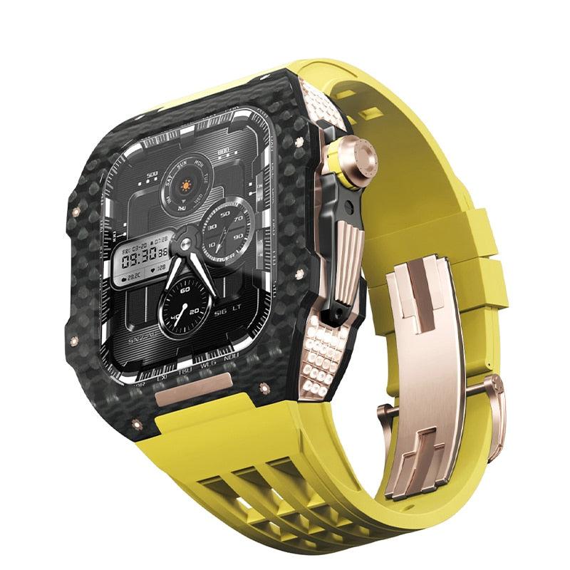 UC4559A Luxury Carbon Fiber CZ Cases for Apple Watch - Viva Timepiece -  - 