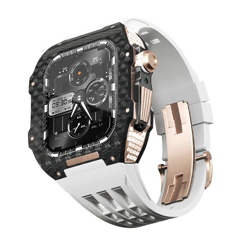 UC4559A Luxury Carbon Fiber CZ Cases for Apple Watch - Viva Timepiece -  - 