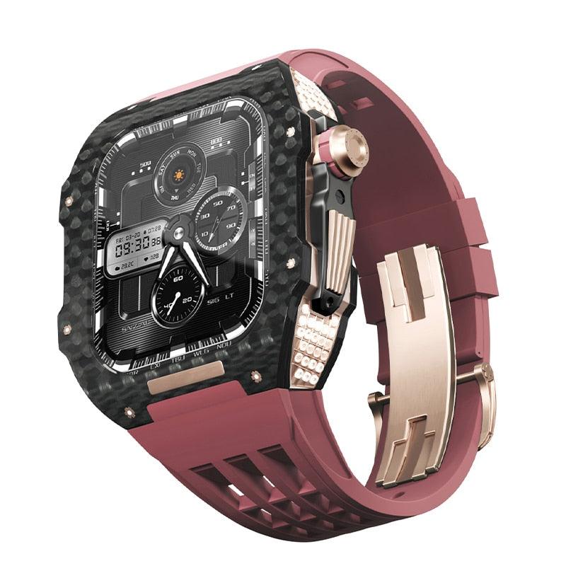 UC4559A Luxury Carbon Fiber CZ Cases for Apple Watch - Viva Timepiece -  - 