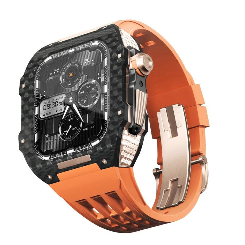 UC4559A Luxury Carbon Fiber CZ Cases for Apple Watch - Viva Timepiece -  - 