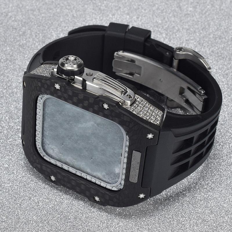 UC4559A Luxury Carbon Fiber CZ Cases for Apple Watch - Viva Timepiece -  - 