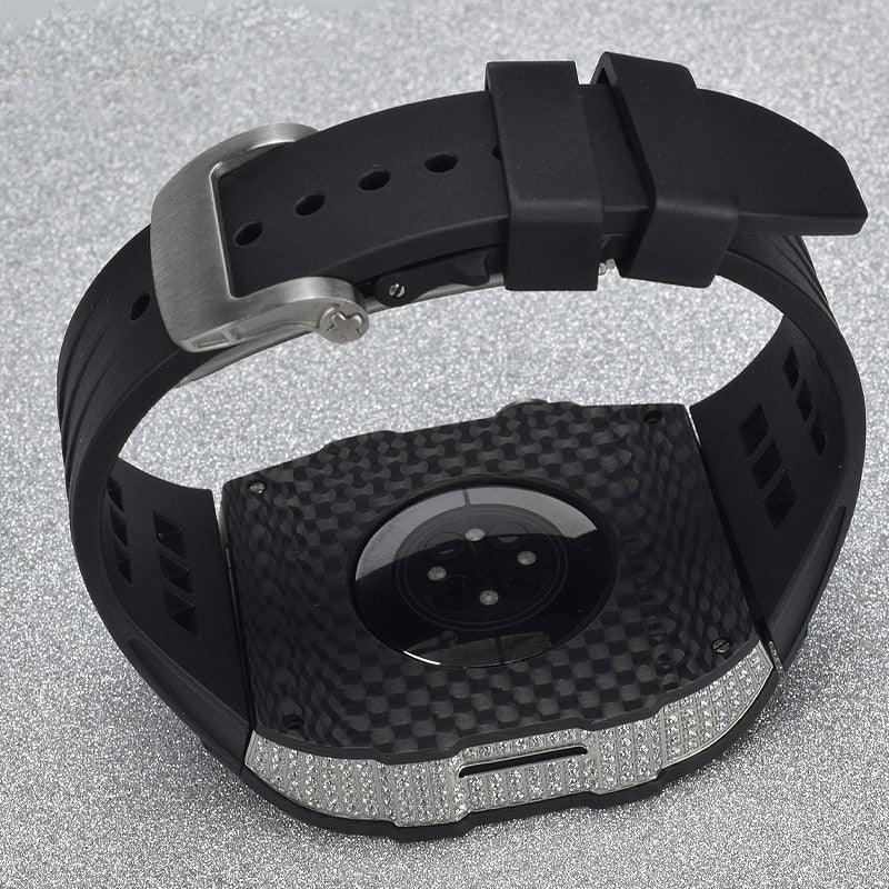 UC4559A Luxury Carbon Fiber CZ Cases for Apple Watch - Viva Timepiece -  - 