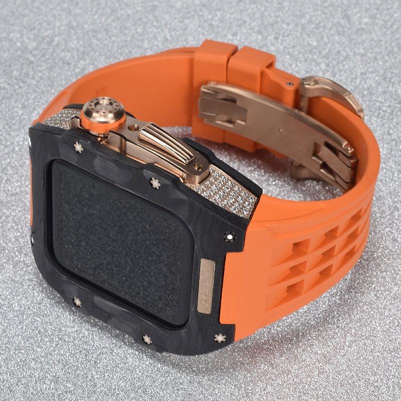 UC4559A Luxury Carbon Fiber CZ Cases for Apple Watch - Viva Timepiece -  - 