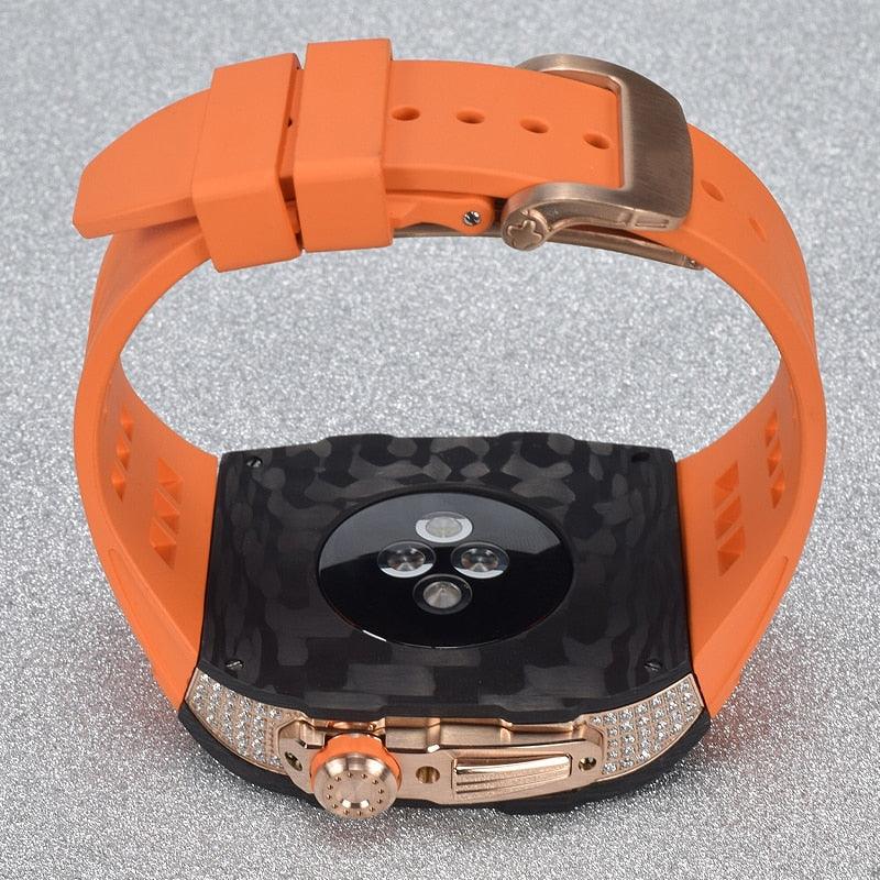 UC4559A Luxury Carbon Fiber CZ Cases for Apple Watch - Viva Timepiece -  - 