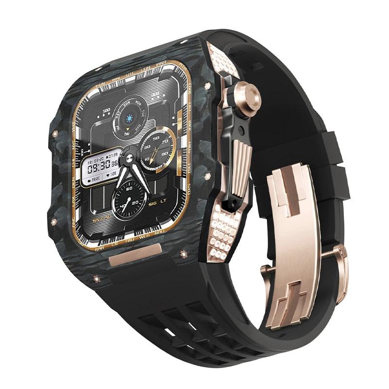 UC4559B Luxury Carbon Fiber CZ Cases for Apple Watch - Viva Timepiece -  - 