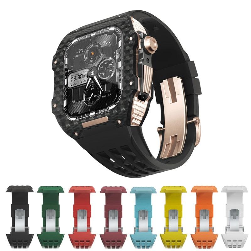 UC4559B Luxury Carbon Fiber CZ Cases for Apple Watch - Viva Timepiece -  - 