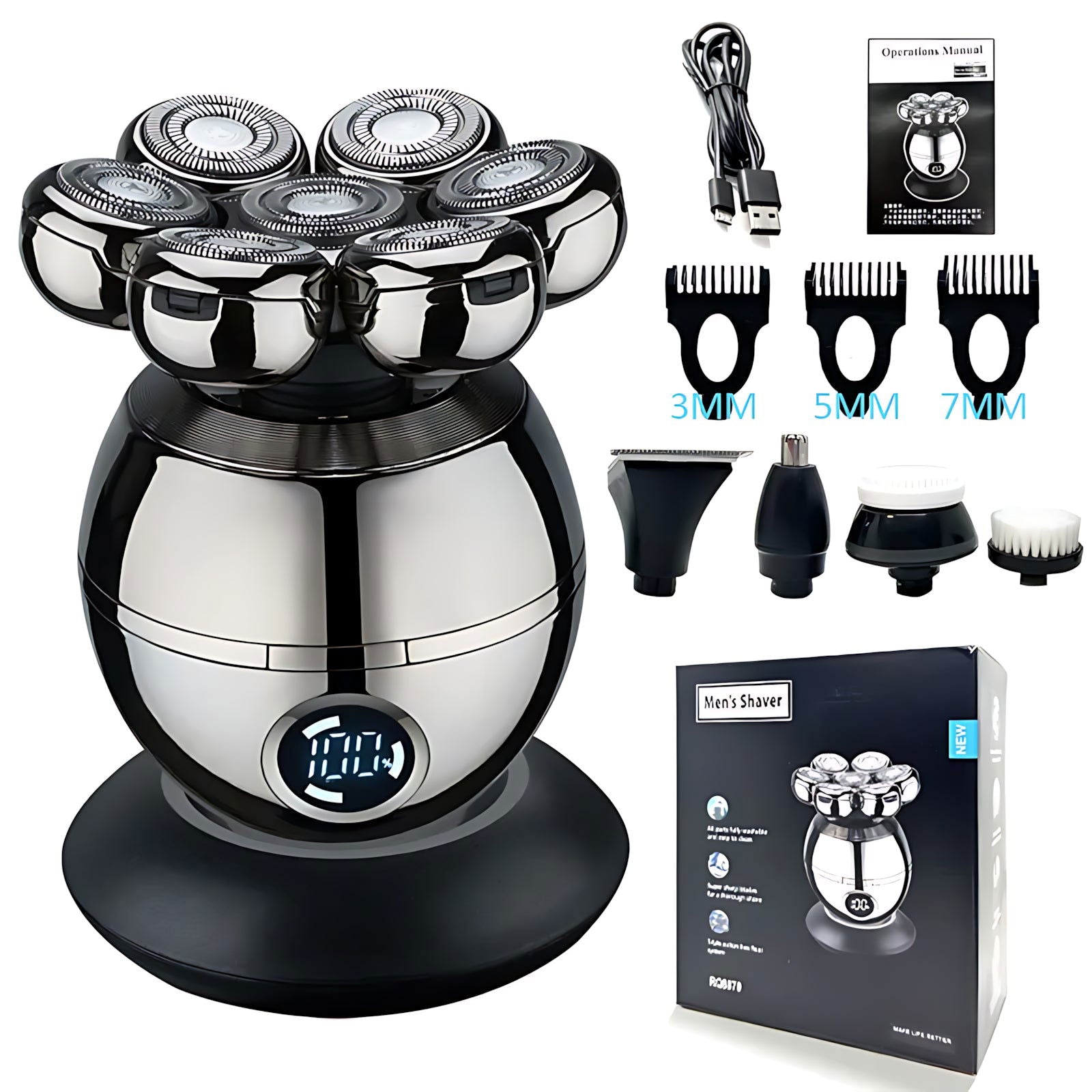 VersaTrim RQ8870 7D Floating 5 in 1 Bald Men Electric Shaver - Viva Timepiece -  - 