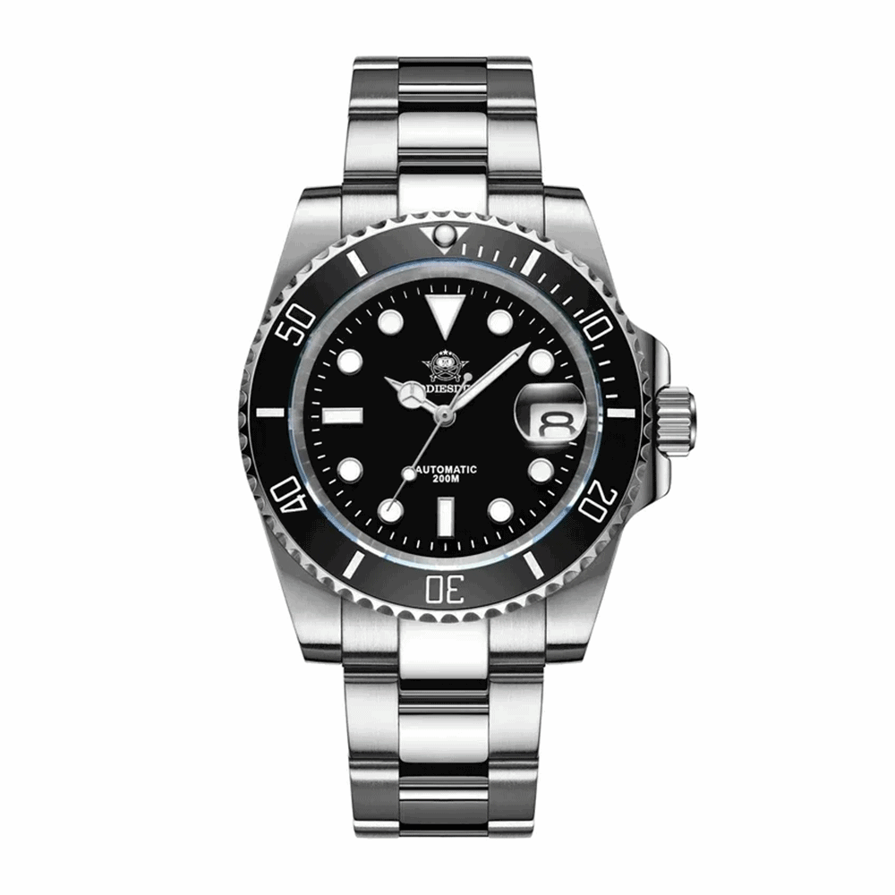 Addiesdive Submariner Homage Watches 200m Diving Super Luminous steel black NH35 - Addiesdive | Viva Timepiece