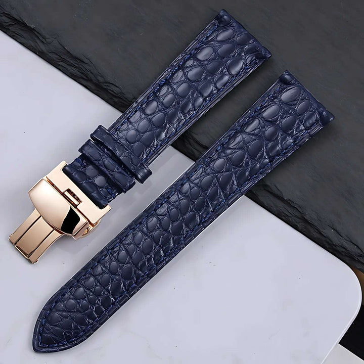 Crocodile Leather Quick Release Universal Replacement Watch Band blue rose gold Watch Accessories - VivaStraps