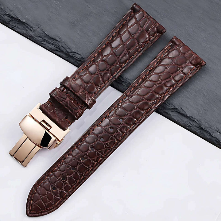 Crocodile Leather Quick Release Universal Replacement Watch Band brown rose gold Watch Accessories - VivaStraps