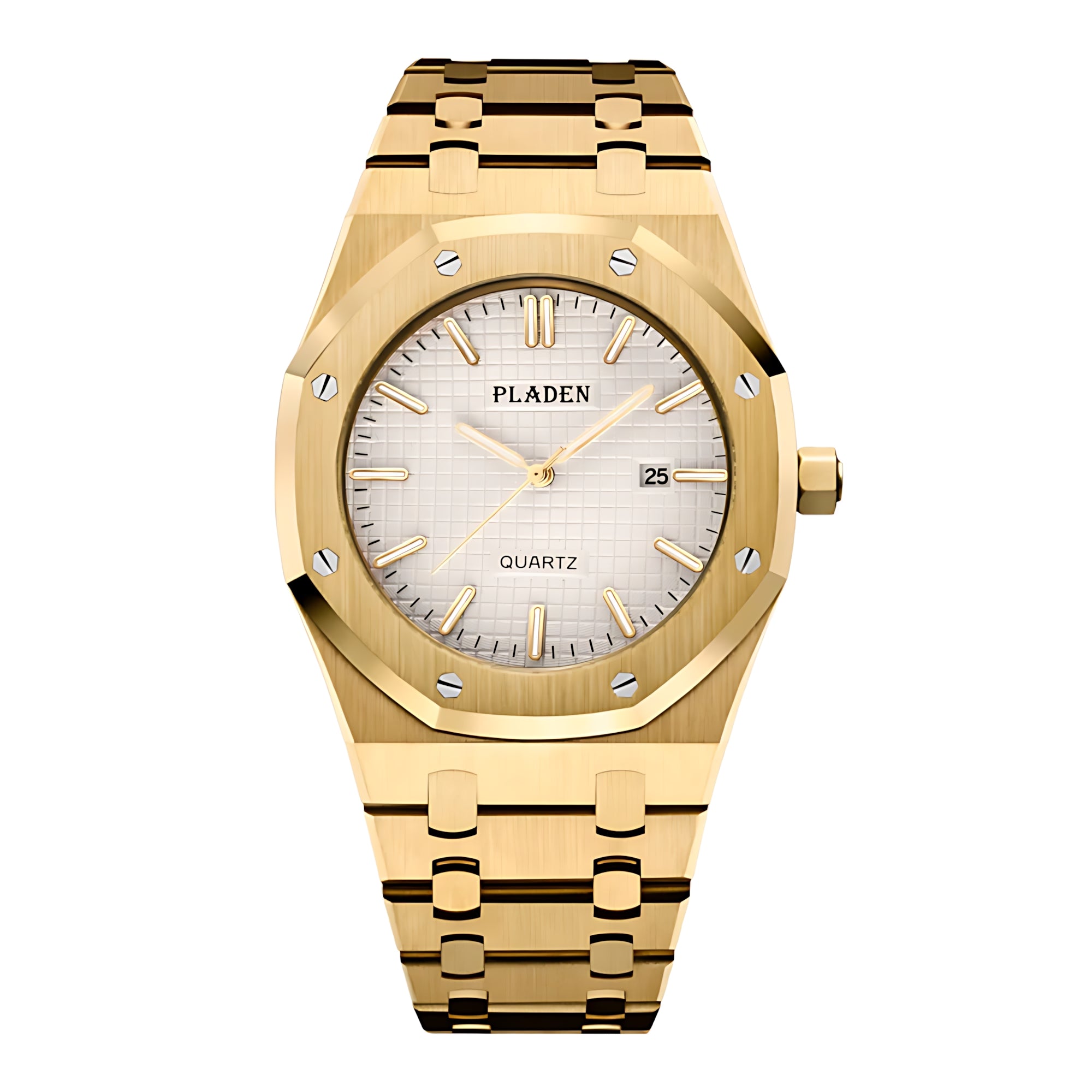 Pladen Royal Oak Homage Watches Pladen Gold White   - 44994130-pl1033-g-white