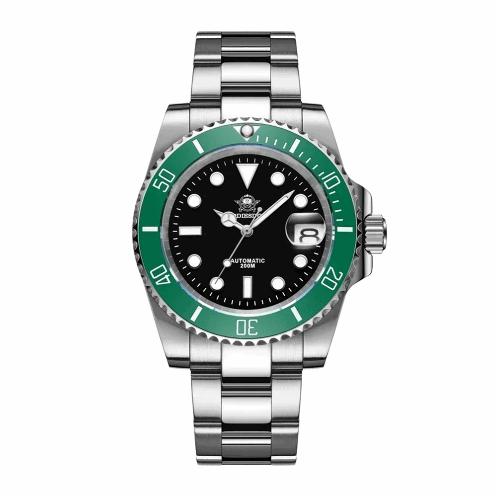 Addiesdive Submariner Homage Watches 200m Diving Super Luminous steel green black NH35 - Addiesdive | Viva Timepiece