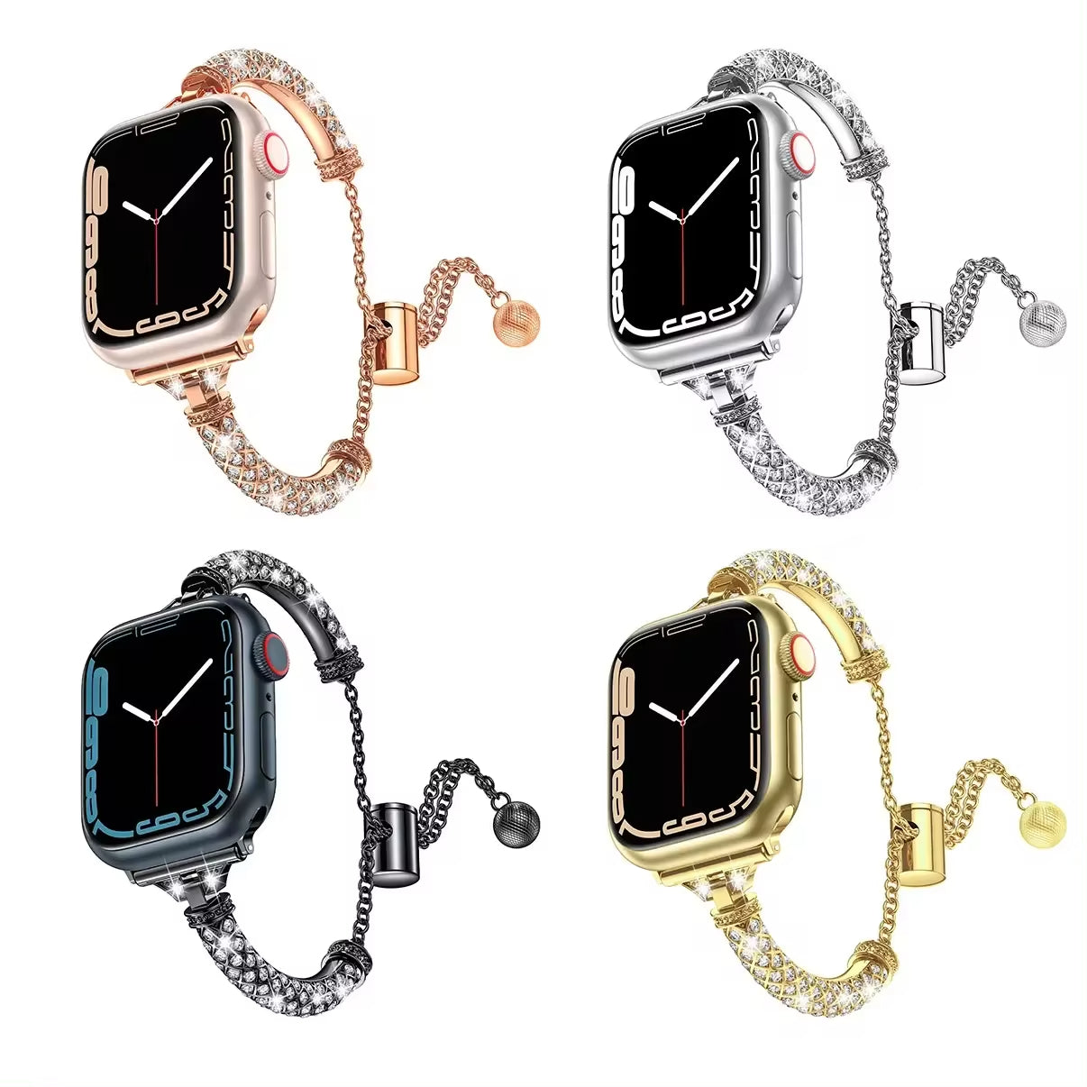 Luxury Rhinestone Bling Bangle Apple Watch Band Viva Timepiece    - 