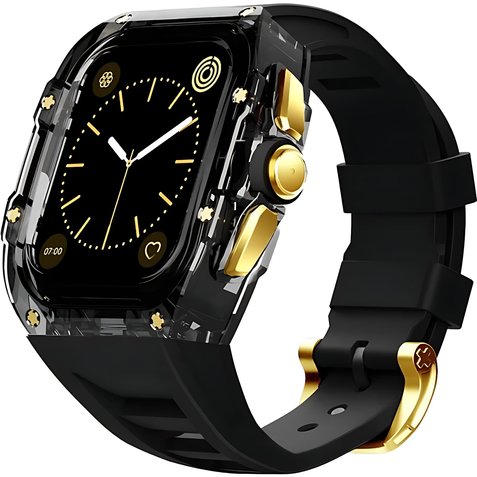 AZX TransShield Apple Watch Protector Case & Band Mod Kit AZMAX Black Gold 45MM for S7 8 9  - 1005005599796624-Transparent B-G-45MM for S7 8 9-CHINA