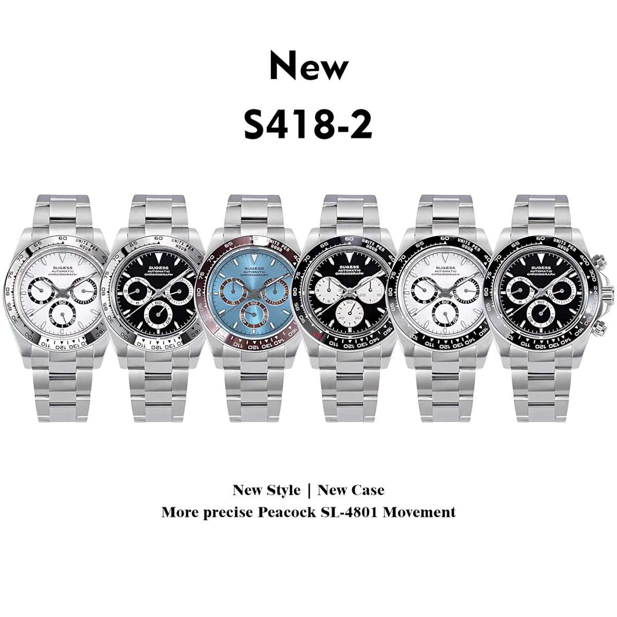 Sugess 39 Daytona Chronograph Ceramic Bezel Premium Homage Watches - Sugess | Viva Timepiece