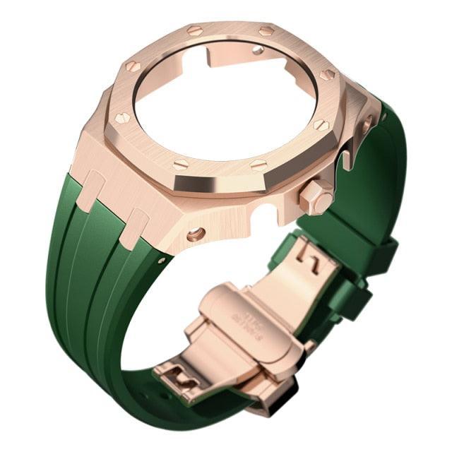 Casio G-Shock Casioak Metal Mod Kit For GA2100 GA2110 GA-B2100 Viva Timepiece Rose Gold Green Rubber For GA2100 2110  - 50657005-china-rg-gr-for-ga2100-2110