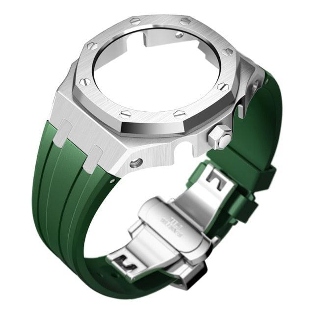 Casio G-Shock Casioak Metal Mod Kit For GA2100 GA2110 GA-B2100 Viva Timepiece Silver Green Rubber For GA2100 2110  - 50657005-china-s-gr-for-ga2100-2110