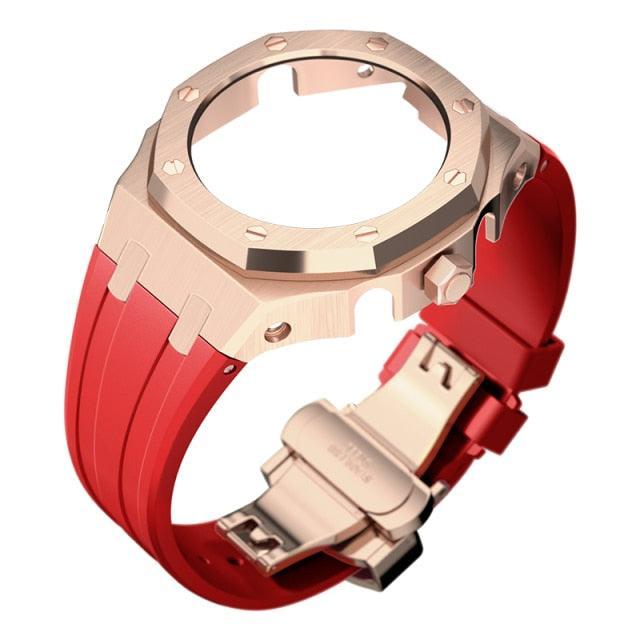 Casio G-Shock Casioak Metal Mod Kit For GA2100 GA2110 GA-B2100 Viva Timepiece Rose Gold Red Rubber For GA2100 2110  - 50657005-china-rg-r-for-ga2100-2110