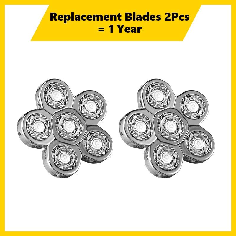 6D Floating Replacement Shaver Head For Strong Shaver Phailincos Silver-2PCS   - 3256802685214564-Silver-2PCS